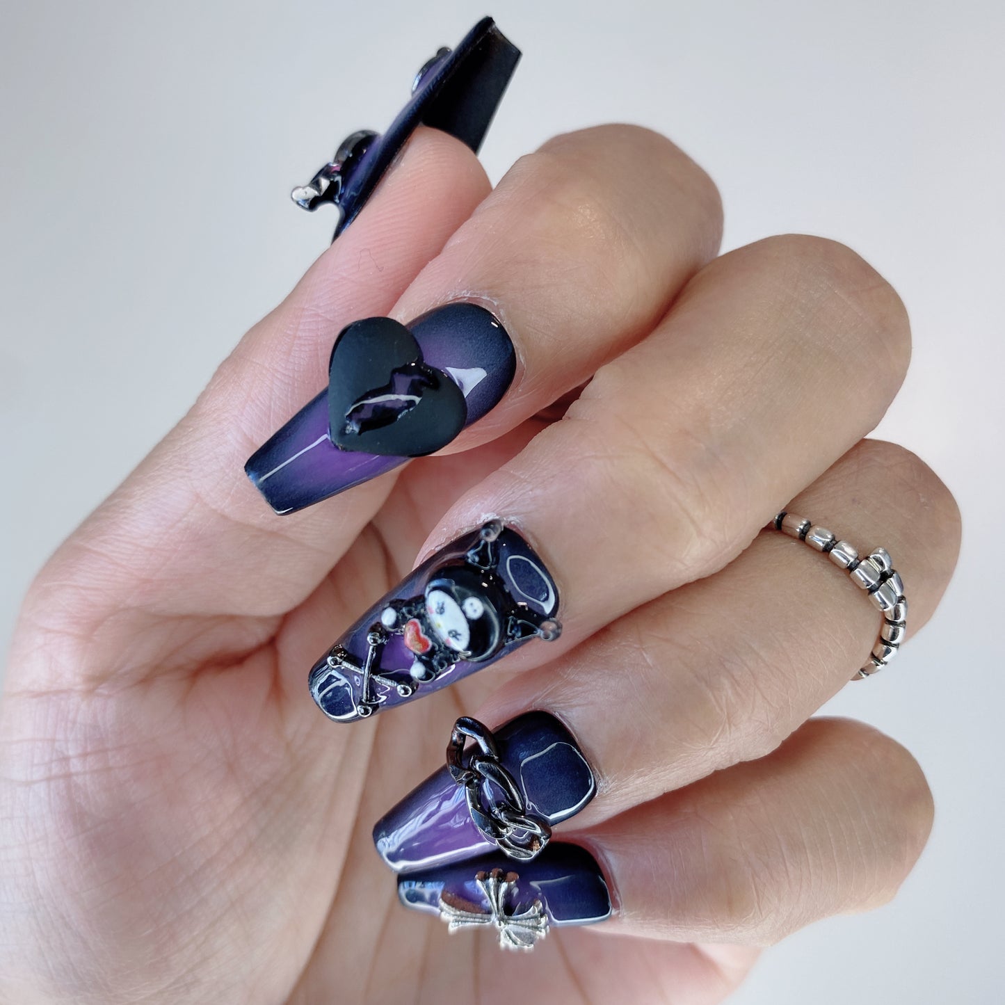 Kuromi Chic Handmade Press on Nails