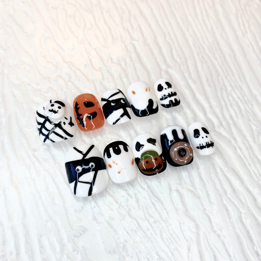 Spooky Halloween Delights Handmade Press On Nails