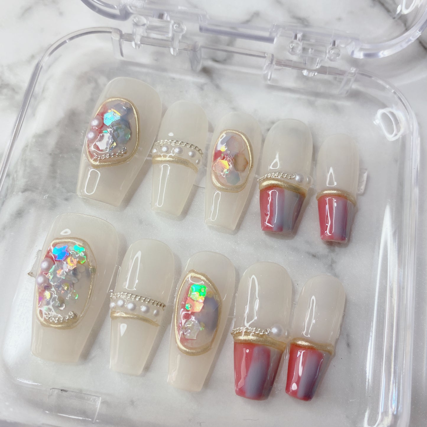 Gemstone Elegance Handmade Press on nails