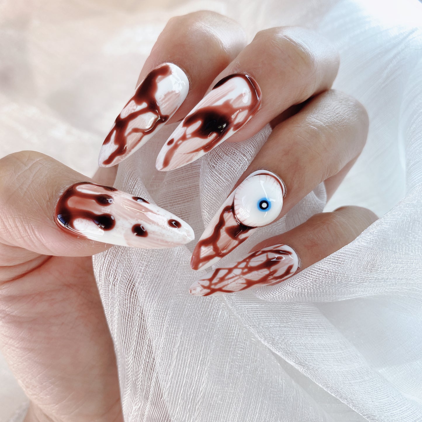 Bloody Eyeball Frenzy Handmade Press On Nails