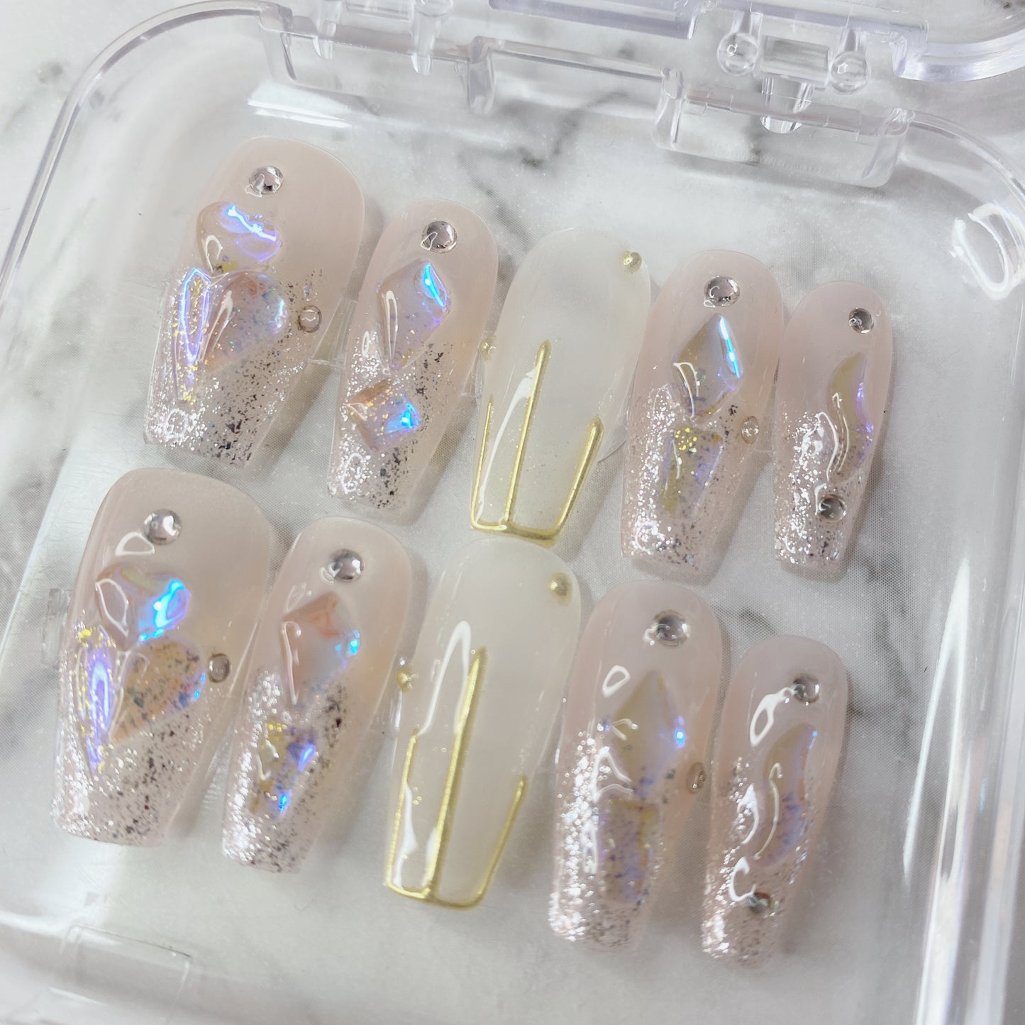 Crystal Elegance Handmade Press on nails