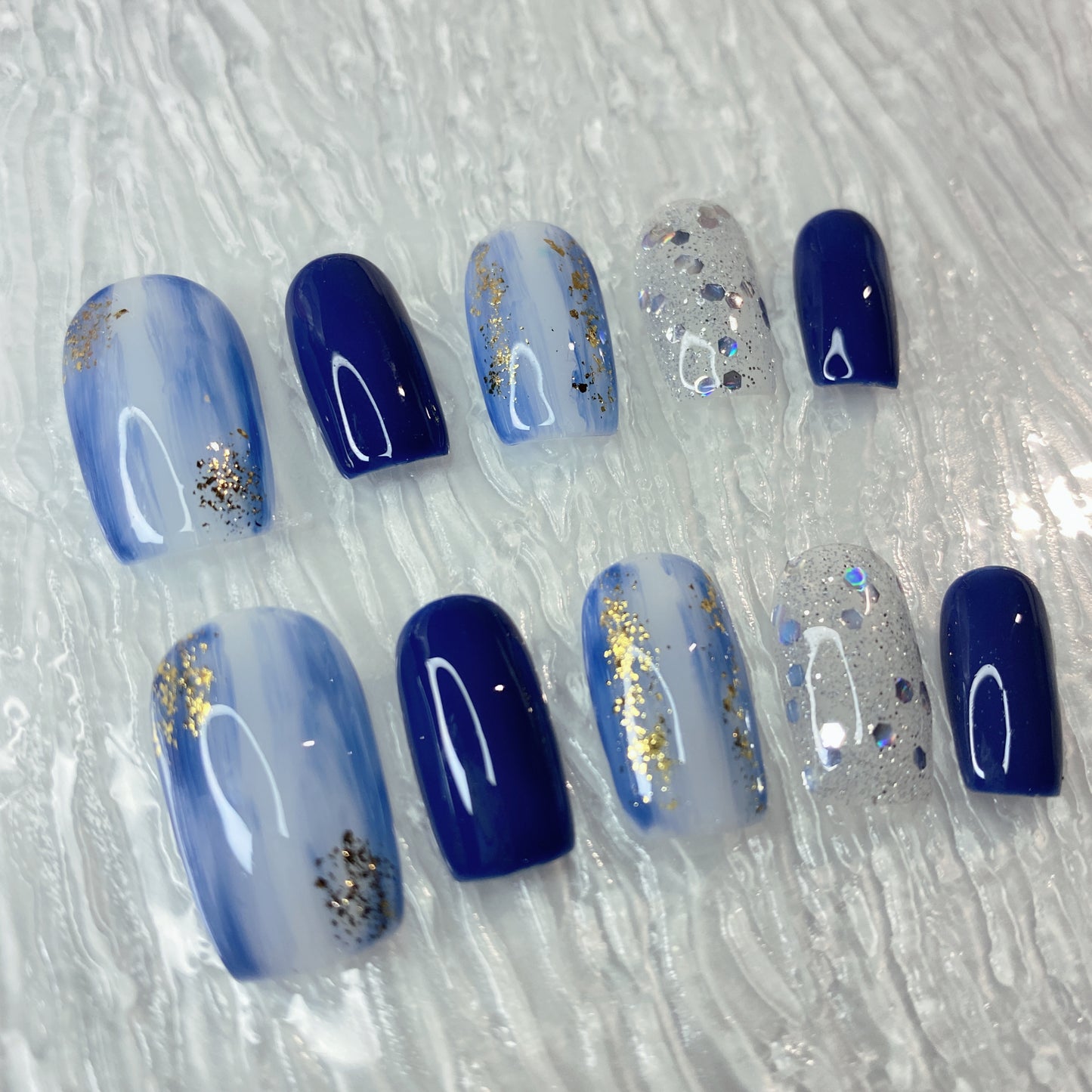 Sapphire Dreams Handmade Press On Nails