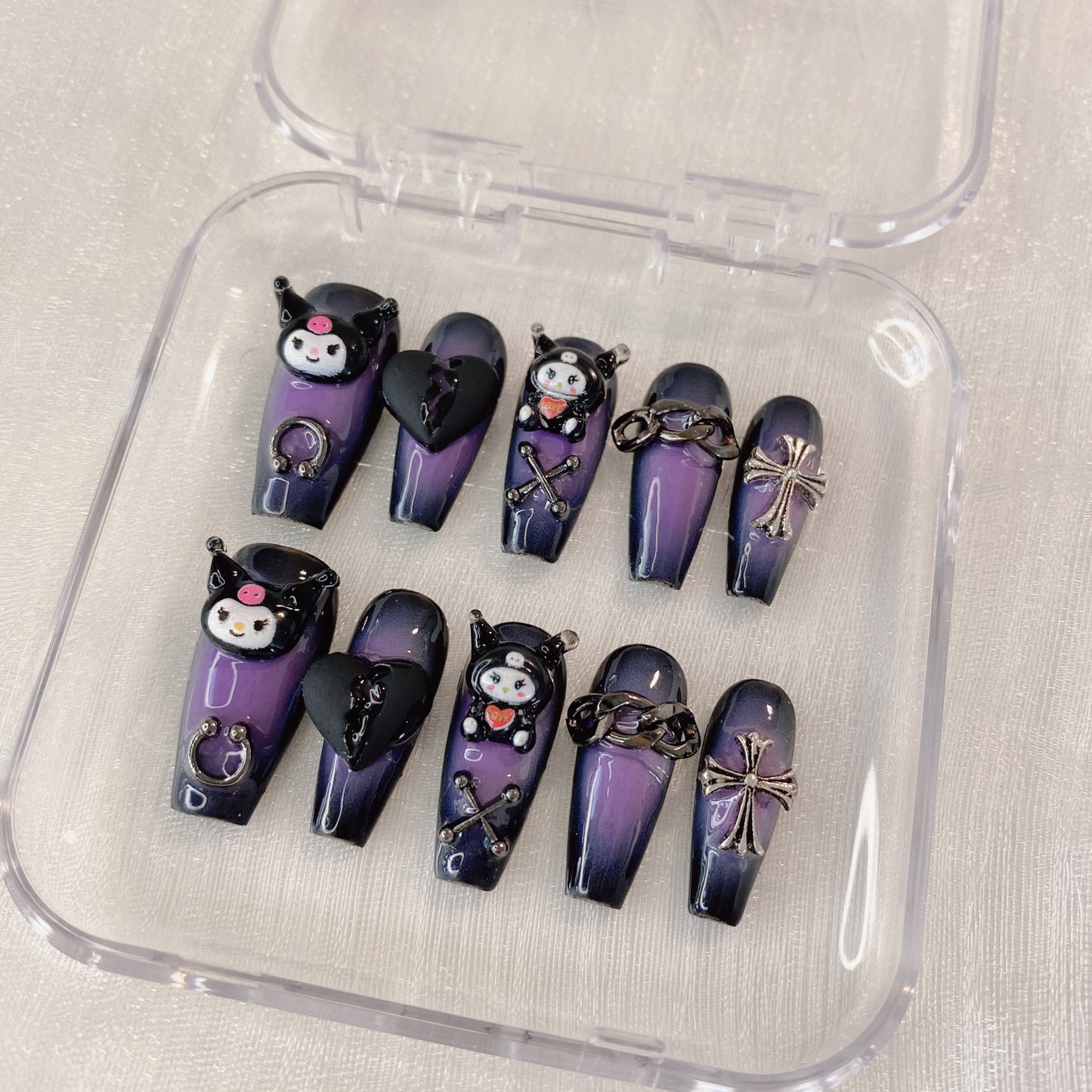 Kuromi Chic Handmade Press on nails